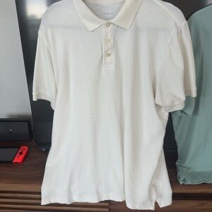 Everlane Men's Cream Polo Shirt